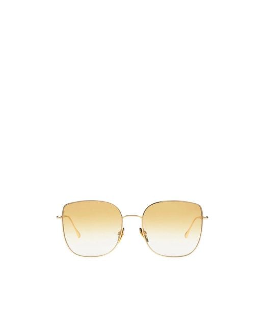 Isabel Marant Metallic Metal Rectangular Frame Sunglasses