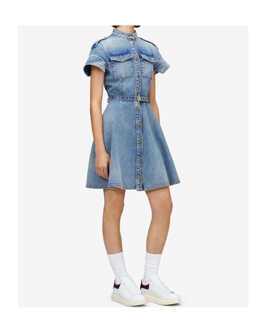 McQueen Blue Denim Mini Dress