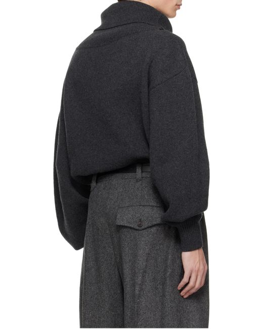 Jacquemus Blue Logo-Embroidered Wool Sweater for men