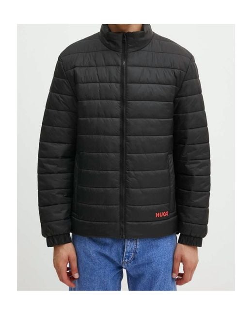 Boss Black Logo-Printed Zipped Padded Jacket for men