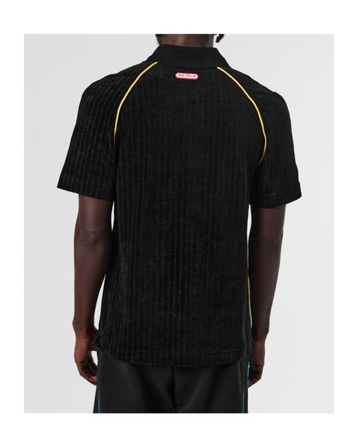 Casablanca Black Button-Down Short Sleeve Polo Shirt for men