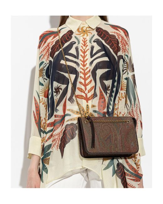 Etro Brown Zippered Shoulder Bag