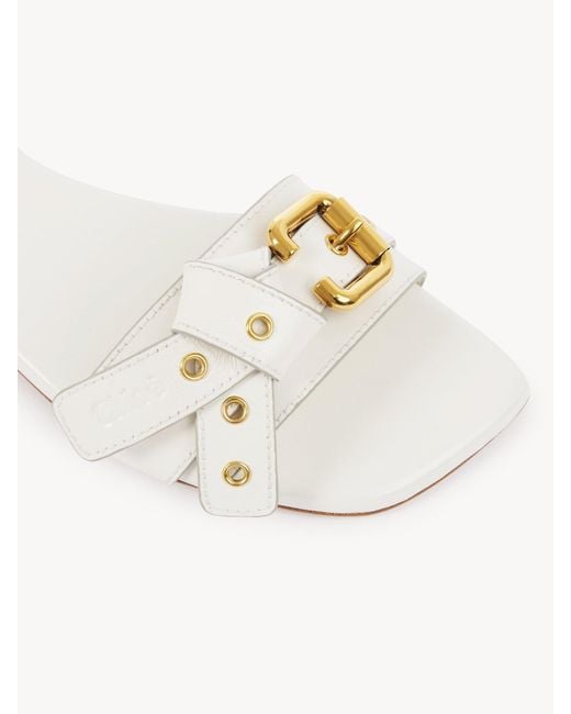 Chloé White Chloé Mae Knot-Detailed Slides