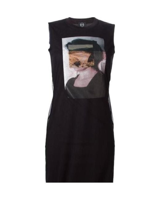 McQueen Black Hollow Portrait Dress