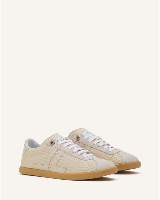 Lanvin White Quilted Logo Sneakers