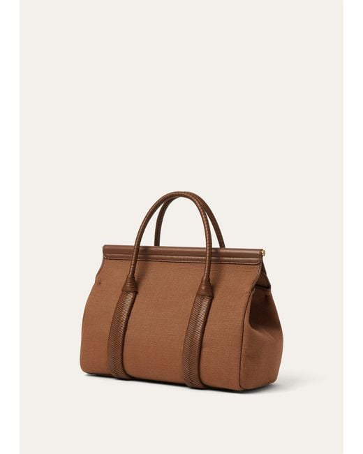 Loro Piana Brown Loom Bag L32 Handbag