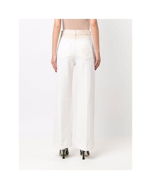 Chloé White Straight-Leg Denim Trousers
