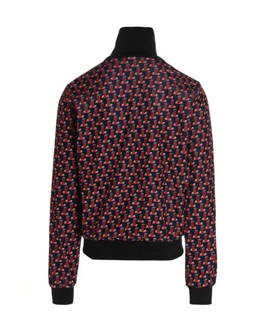 Lanvin Red Logo Jacquard Track Jacket for men
