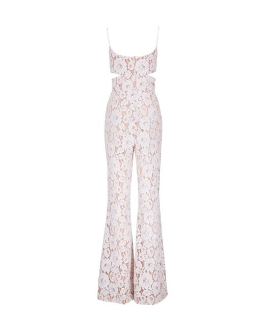 Michael Kors White Lace Detail Jumpsuit