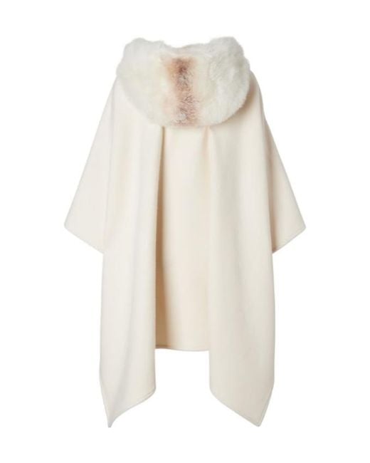 Fendi White Ivory Wool Poncho