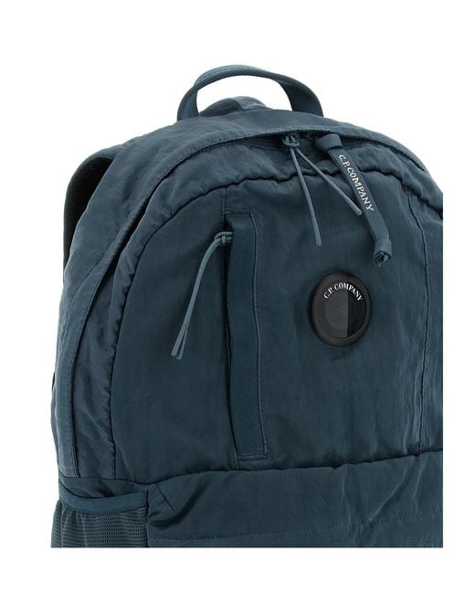 C P Company Blue Adjustable Backpack for men