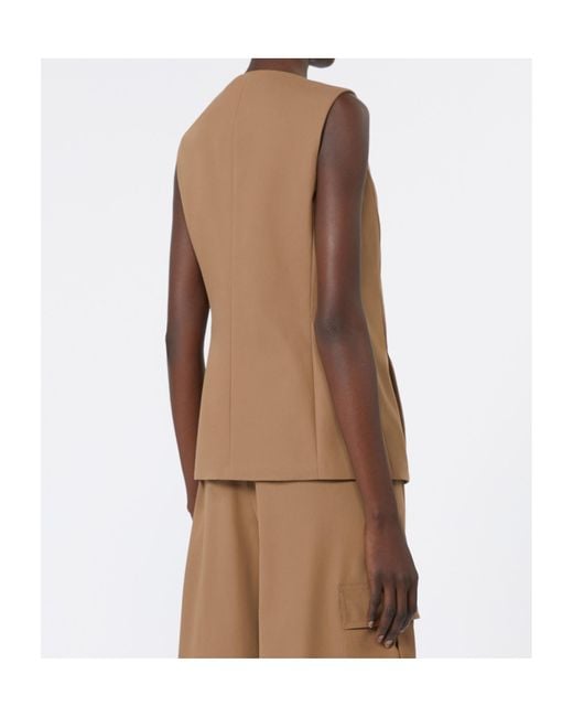 Max Mara Brown Reno V-Neck Gilet