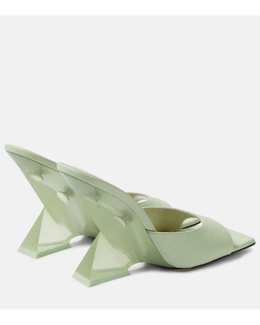 The Attico Green Cheope Leather Sandals