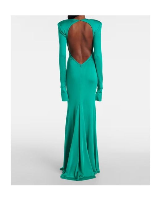 Victoria Beckham Green Long-Sleeved Dress