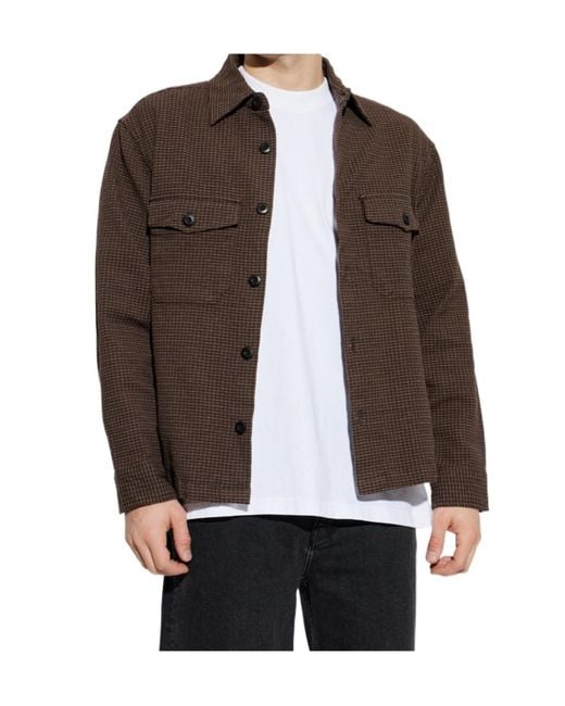 AllSaints Brown Kanda Checked Overshirt for men