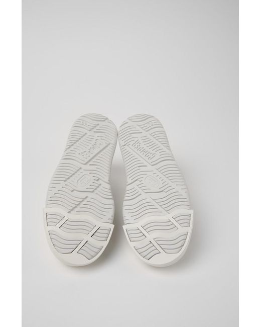 Camper White Junction Runner Leather Lace-Up Sneakers