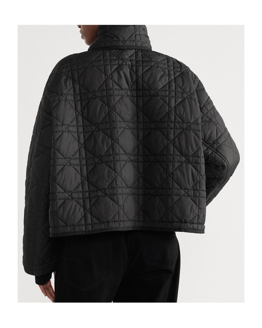 Dior Black Macrocannage Coat With Scarf Collar