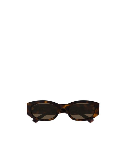 Gucci White Eyewear Rectangular Frame Sunglasses