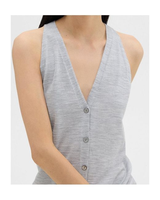 Theory Gray Wool Knitted Vest