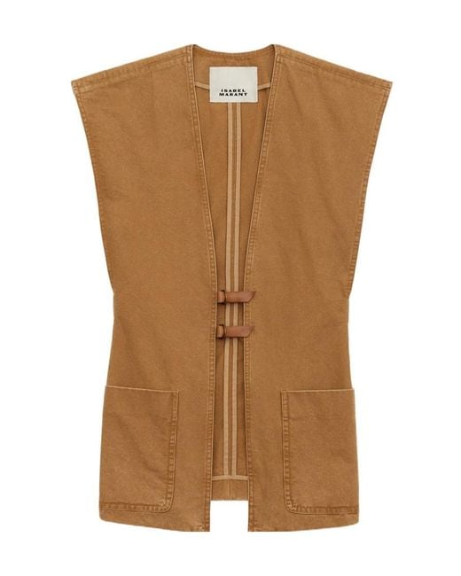 Isabel Marant Brown Falila Buckle Fastened Waistcoat