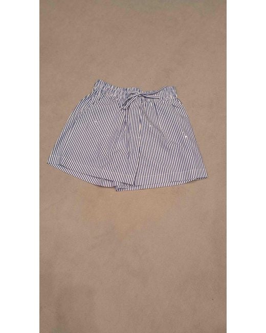 P.A.R.O.S.H. Blue Striped Drawstring Shorts
