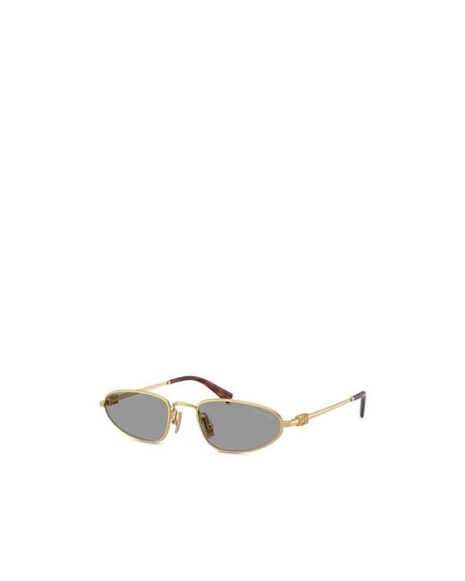 Miu Miu White Eyewear Oval-Frame Sunglasses