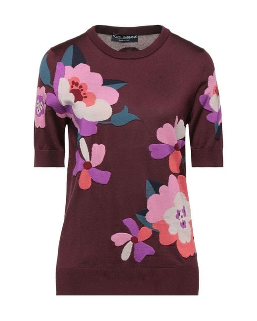 Dolce & Gabbana Pink Floral-Print Jumper
