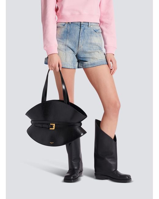 Balmain Black Shuffle Medium Bag
