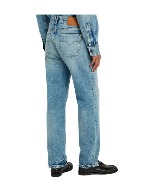 Versace Blue Straight-Leg Jeans for men