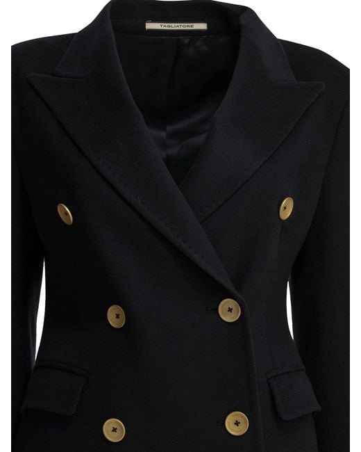 Tagliatore Black 'Meryl' Long Coat