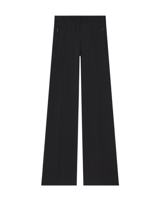 Courreges Black Bicolor Side-Stripe Track Pants