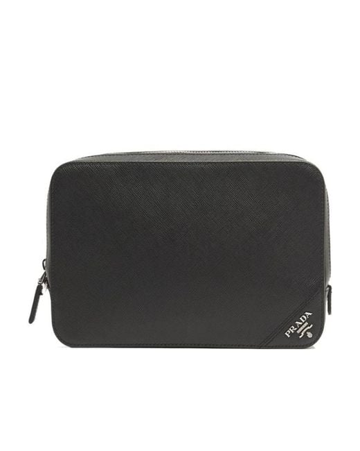 Prada Black Logo Detail Clutch for men
