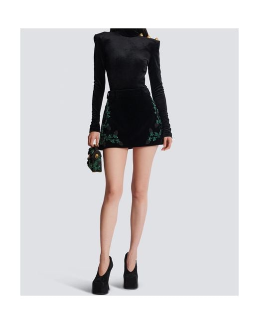 Balmain Black A-Line Skirt