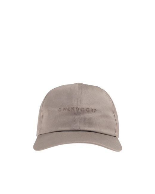 Rick Owens Gray Logo Embroidered Baseball Cap for men