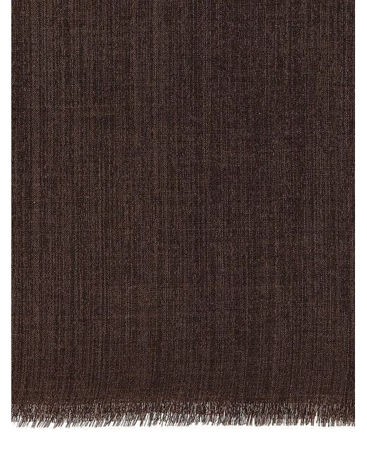 Brunello Cucinelli Brown Classic Frayed-Edge Scarf