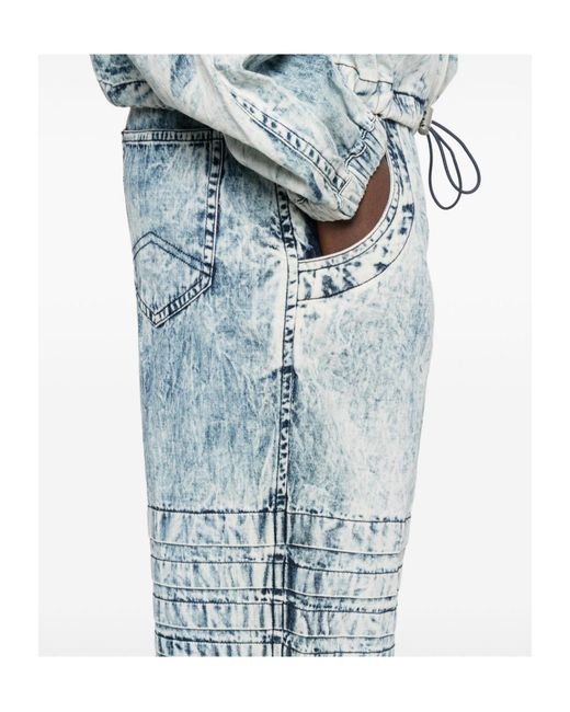 Isabel Marant Blue Elasticated-Waistband Tapered Jeans