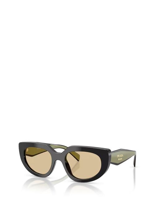 Prada White Eyewear Oval Frame Sunglasses for men
