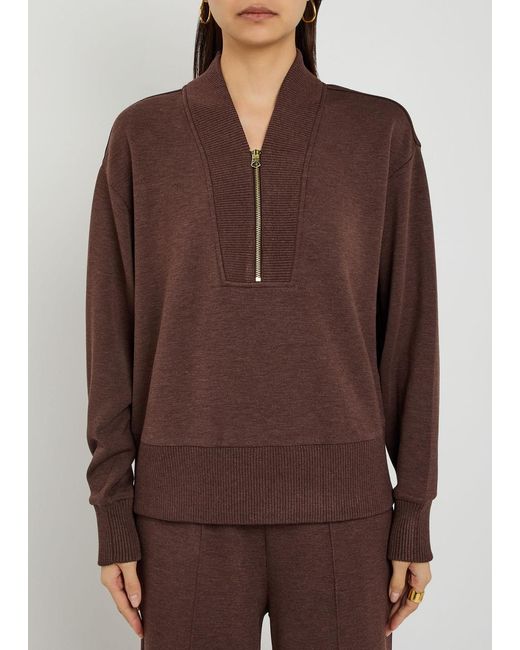 Varley Brown Sally Stretch-Jersey Sweatshirt
