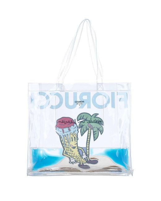 Fiorucci Blue Graphic Print Shoulder Bag