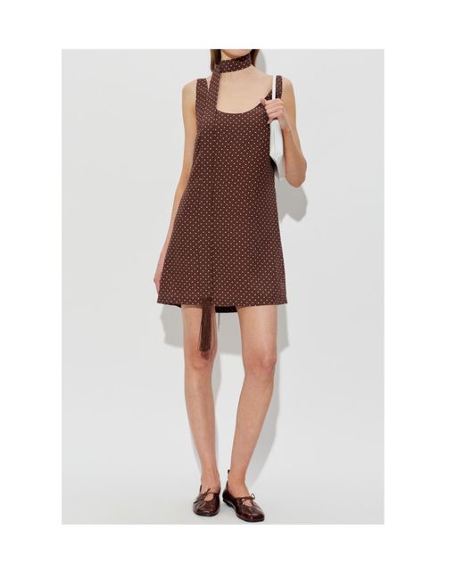 Posse Brown Evie Polka-Dot Mini Dress