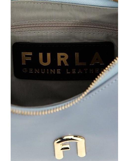 Furla Blue Diamante Logo Plaque Mini Shoulder Bag