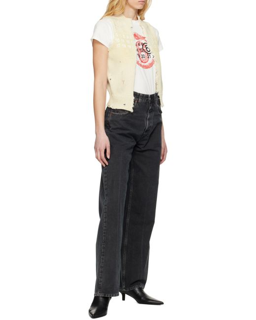 MM6 by Maison Margiela Natural Numeric Distressed Vest