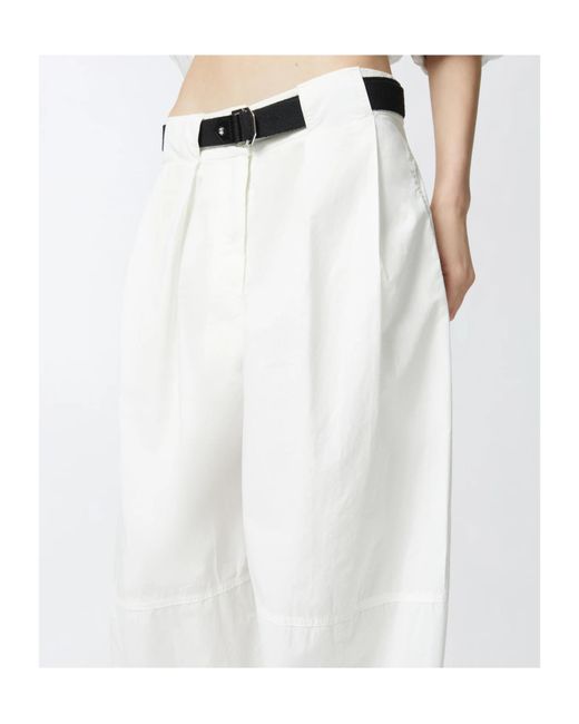 Pinko White Pleat-Detail Trousers