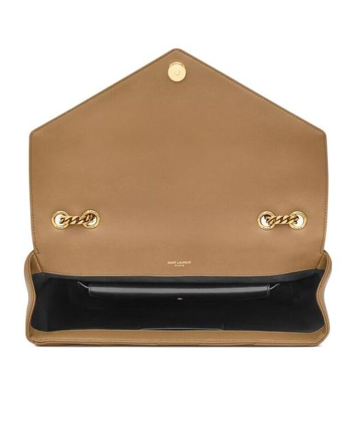 Saint Laurent White Loulou Foldover Top Large Shoulder Bag