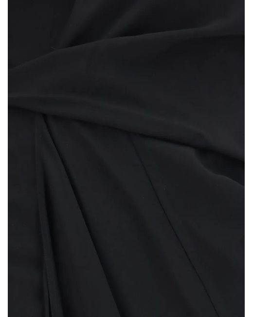 Rick Owens Black Wrap Draped Long Dress