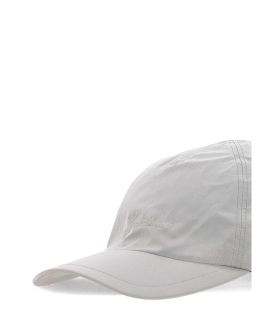 Jacquemus White Logo-Embroidered Baseball Cap for men