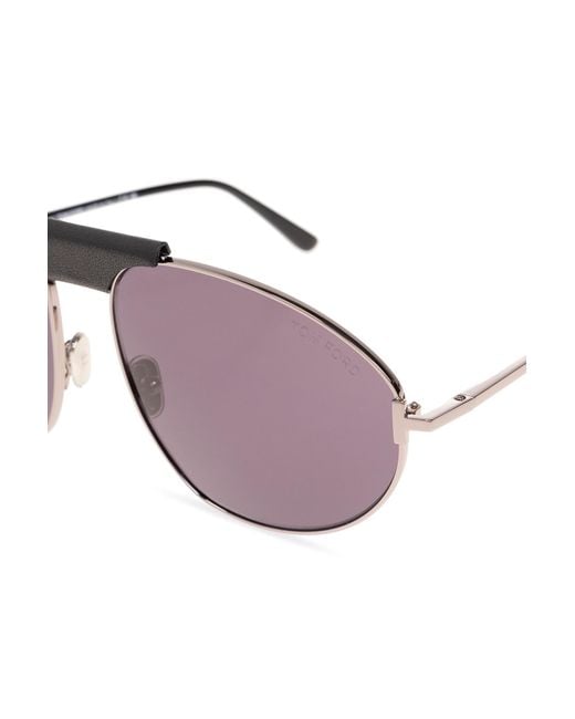 Tom Ford Purple Eyewear Ken Pilot Frame Sunglasses for men