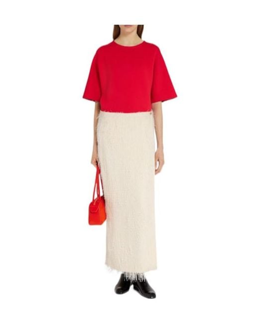 Khaite Red Warren Short Sleeve Compact Wool Top
