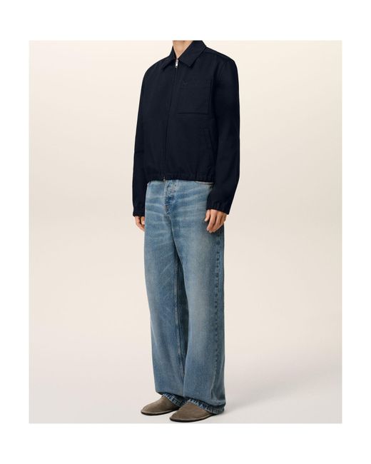 AMI Blue Ami De Coeur Zipped Jacket for men