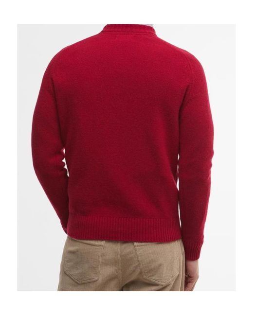 Barbour Red Crew Neck Sweater for men